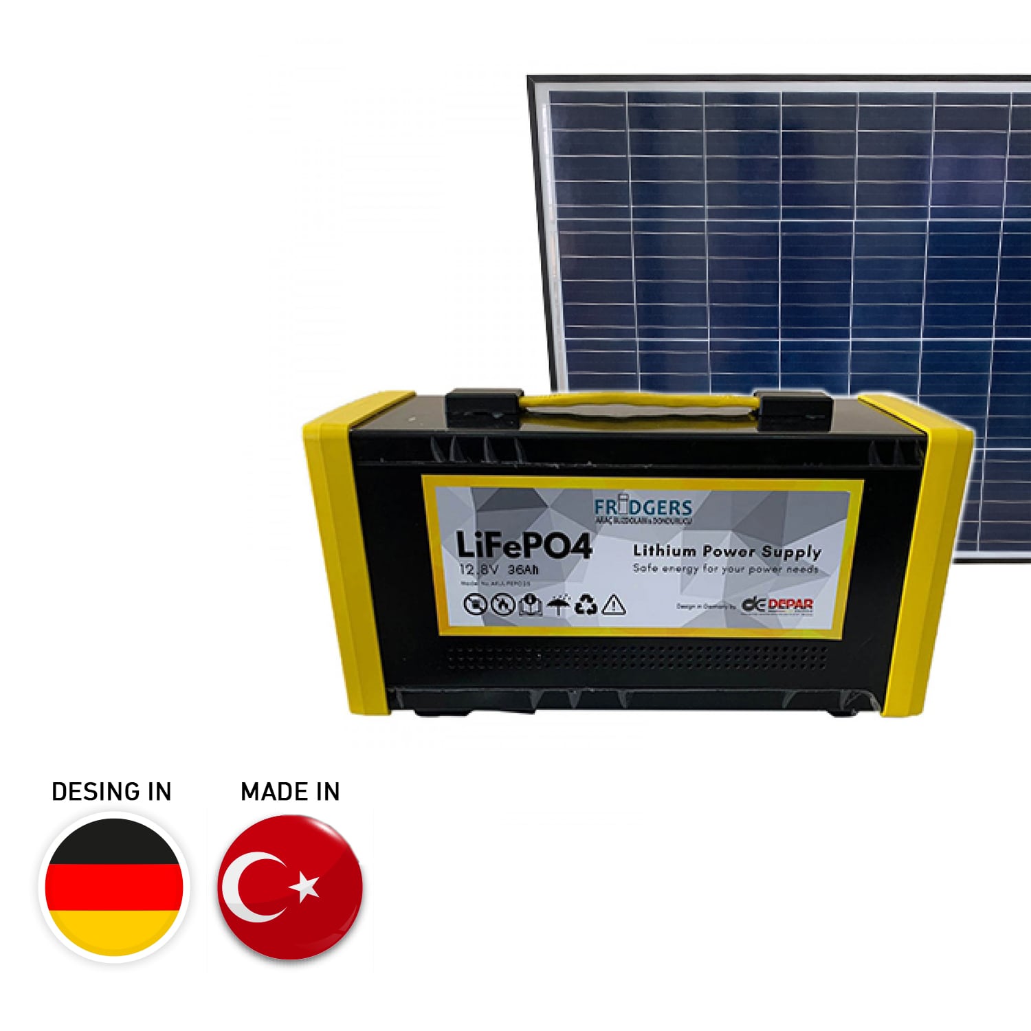 Fridgers Araç Buzdolabı Solar Güç Kaynağı 12.8V 36Ah Lityum Akü